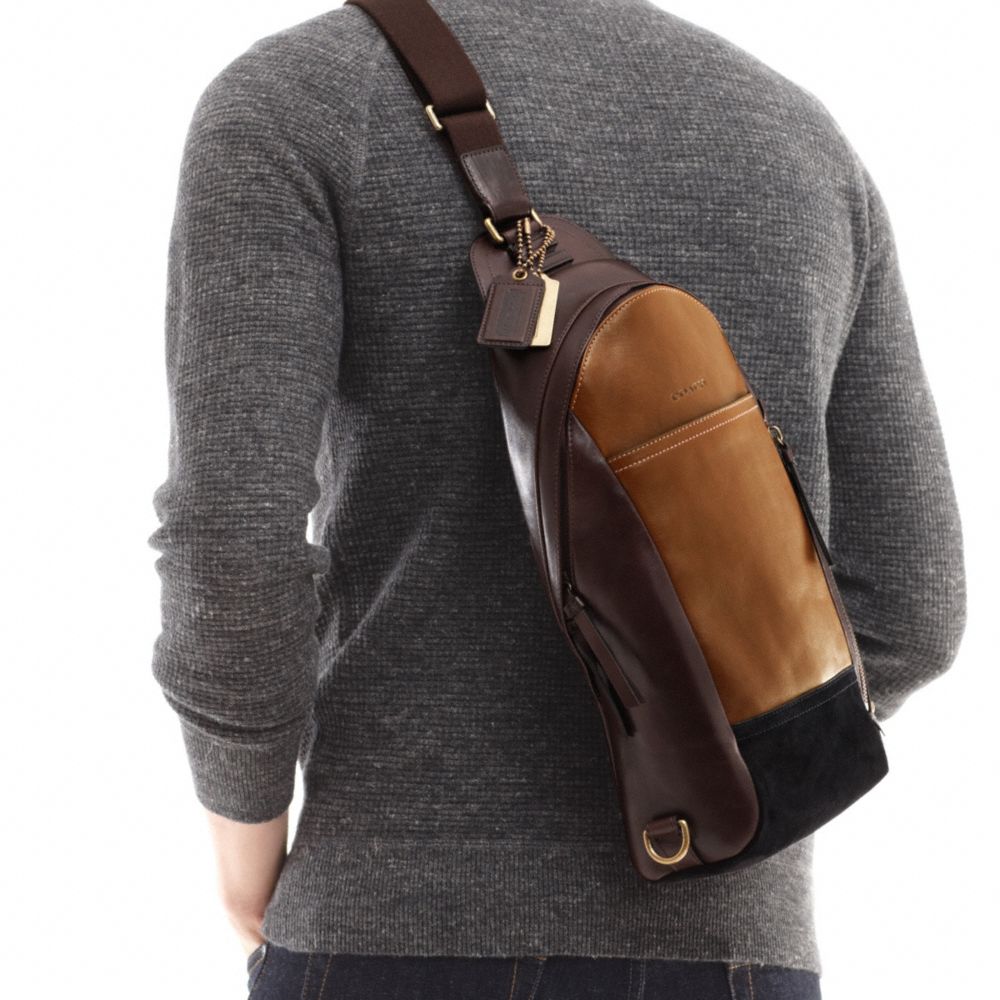 Bleecker Leather Colorblock Convertible Sling Pack