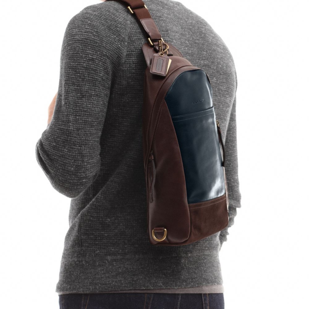Bleecker Leather Colorblock Convertible Sling Pack