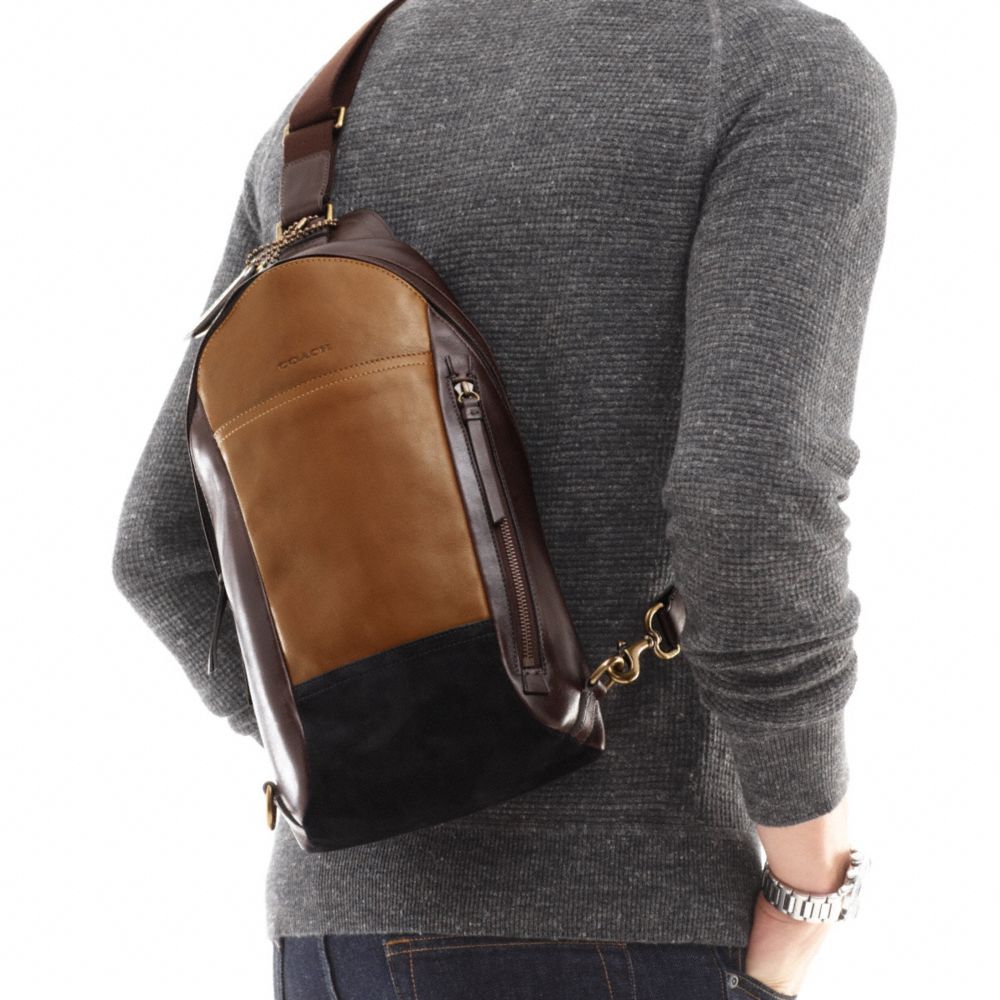 Bleecker Leather Colorblock Convertible Sling Pack