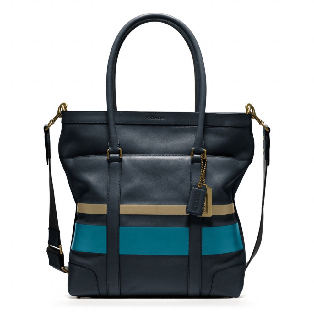 BLEECKER DEBOSSED PAINTED STRIPE TOTE