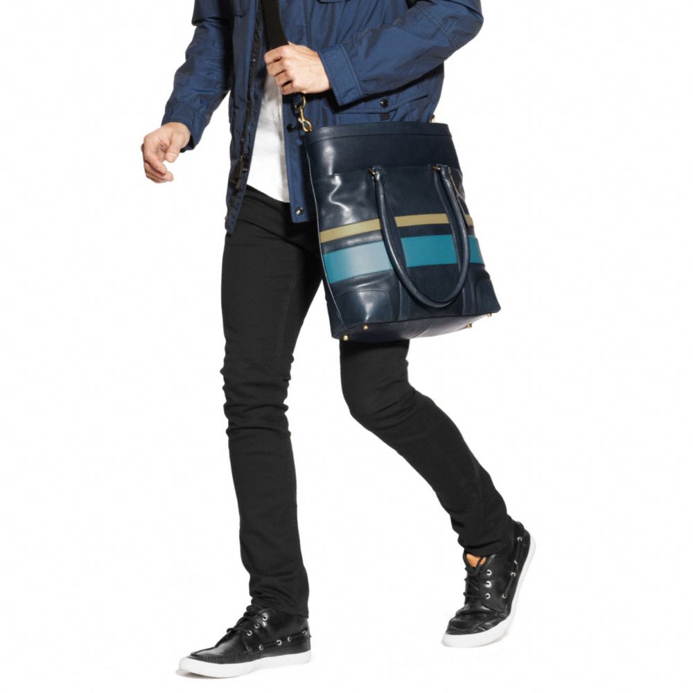 BLEECKER DEBOSSED PAINTED STRIPE TOTE