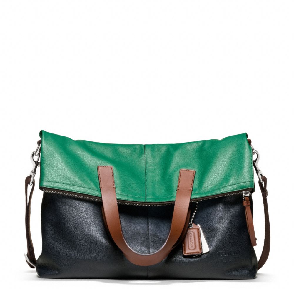THOMPSON LEATHER COLORBLOCK FOLDOVER TOTE
