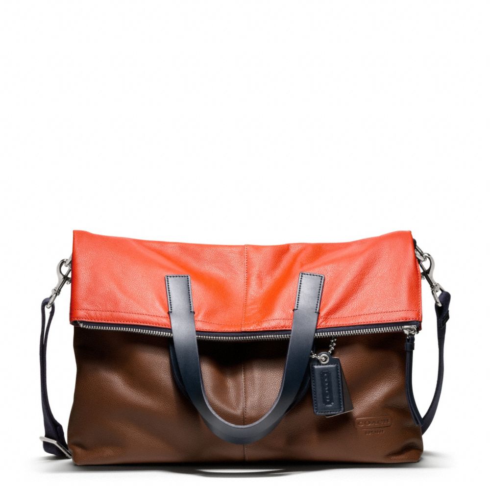 THOMPSON LEATHER COLORBLOCK FOLDOVER TOTE