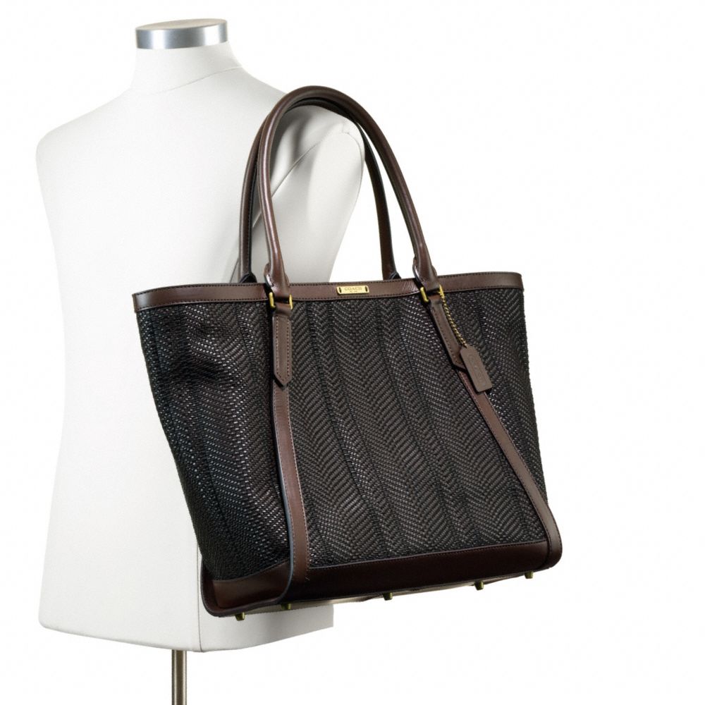 BLEECKER WOVEN LEATHER FULTON TOTE