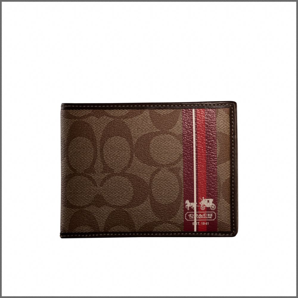 Coach Heritage Stripe Passcase ID Wallet $148.00