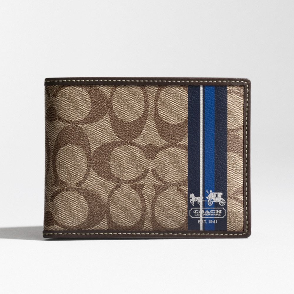 Coach Heritage Stripe Passcase ID Wallet $148.00
