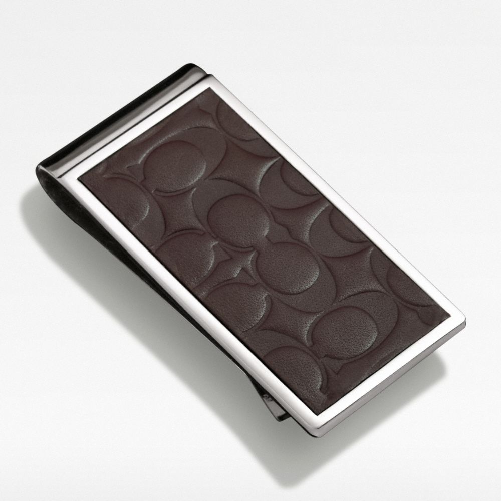 LEATHER INLAY MONEY CLIP $48.00