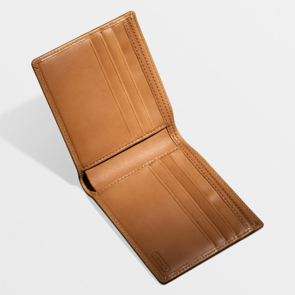OP ART EMBOSSED LEATHER DOUBLE BILLFOLD WALLET
