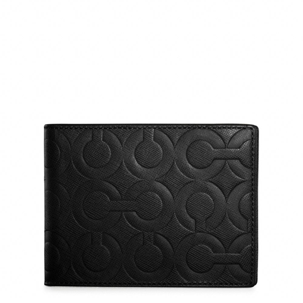 OP ART EMBOSSED LEATHER PASSCASE ID
