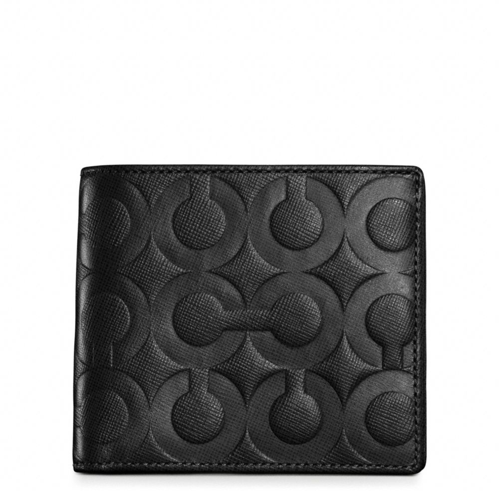 OP ART EMBOSSED LEATHER COIN