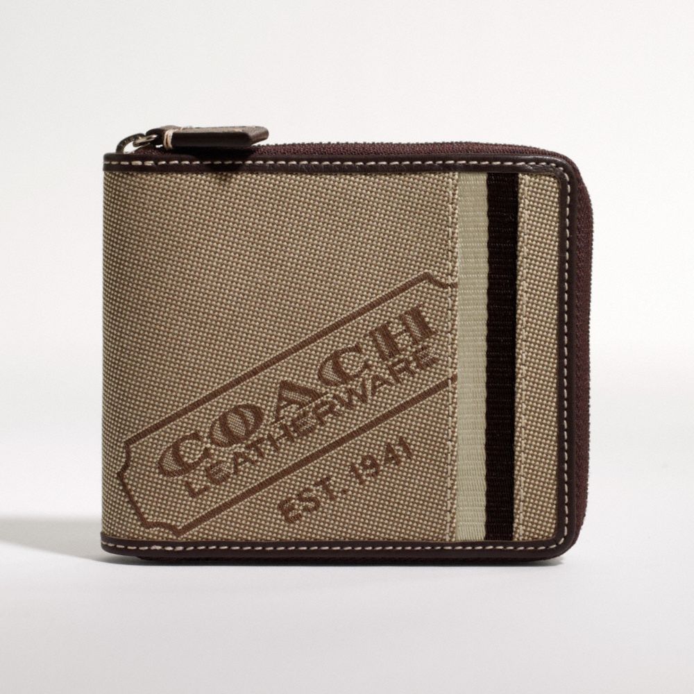 LOZENGE JACQUARD ZIP AROUND DOUBLE BILLFOLD $158.00