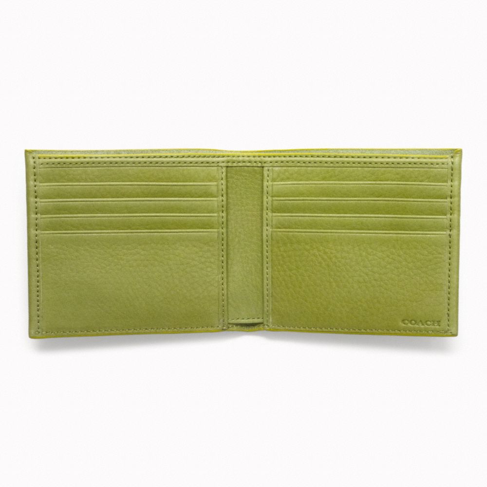 BLEECKER PEBBLED LEATHER DOUBLE BILLFOLD