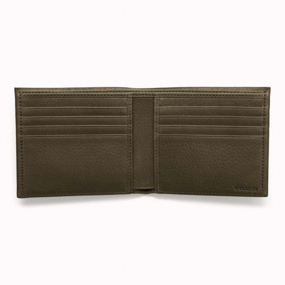 BLEECKER PEBBLED LEATHER DOUBLE BILLFOLD