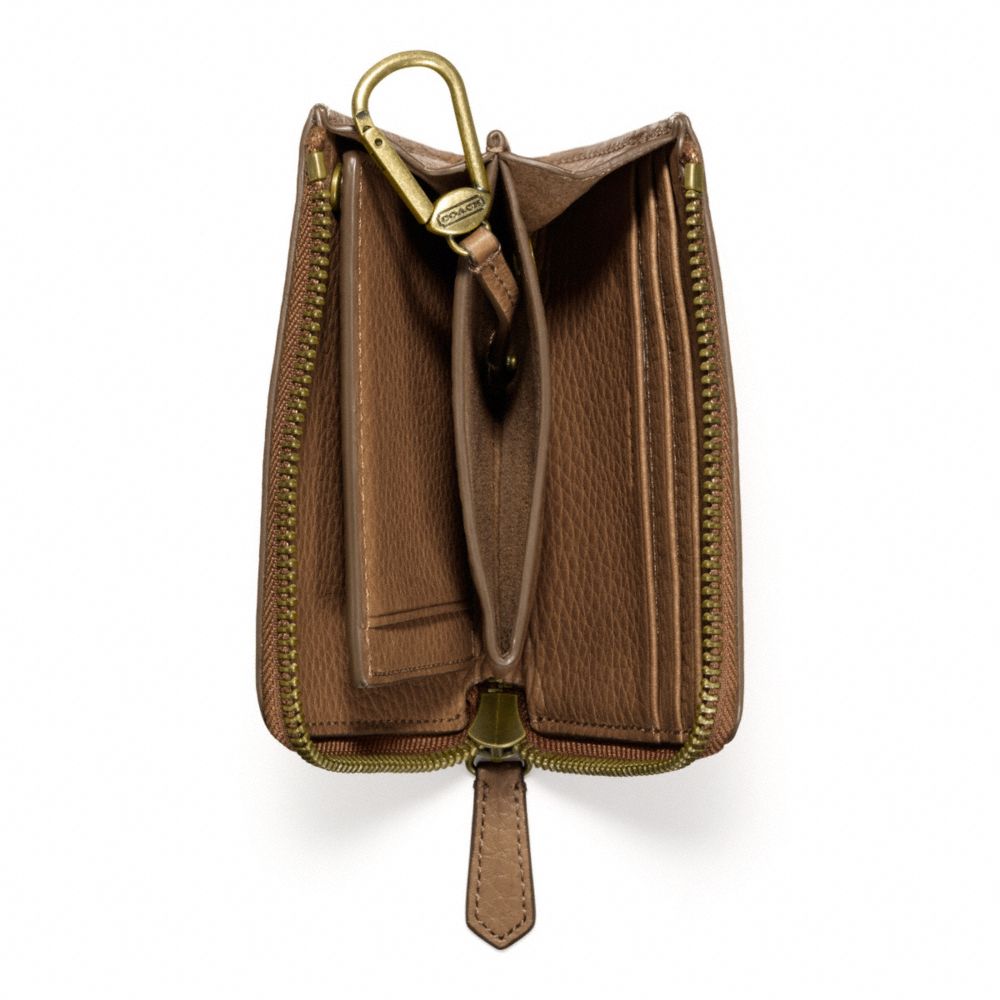 BLEECKER PEBBLED LEATHER HALF ZIP WALLET