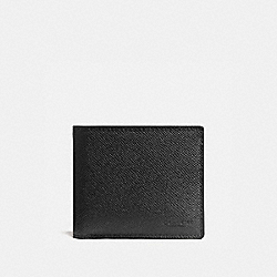 COACH Compact Id Wallet - BLACK - 75096