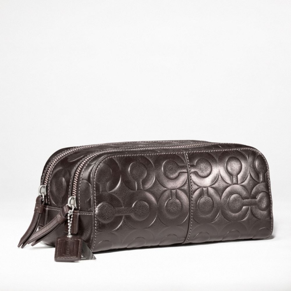 OP ART EMBOSSED LEATHER TRAVEL KIT