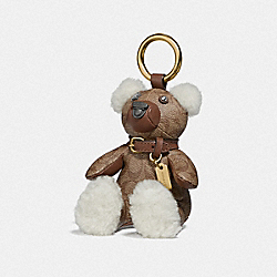 COACH BEAR BAG CHARM IN SIGNATURE CANVAS - ONE COLOR - 77676