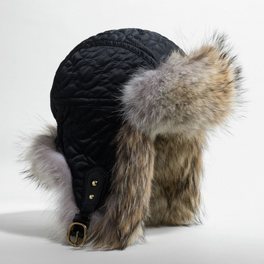 QUILTED C TRAPPER WITH FUR $498.00