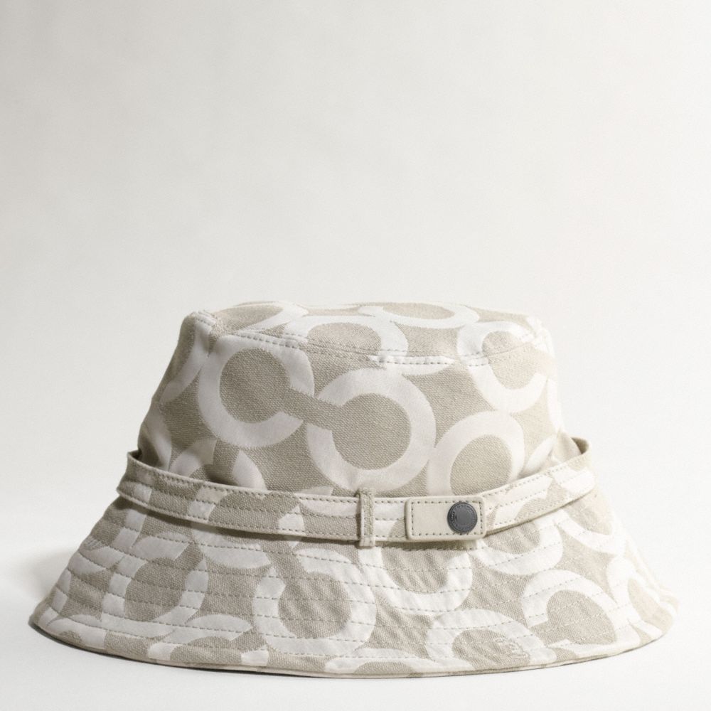 CROSS DYE OP ART BUCKET HAT $98.00