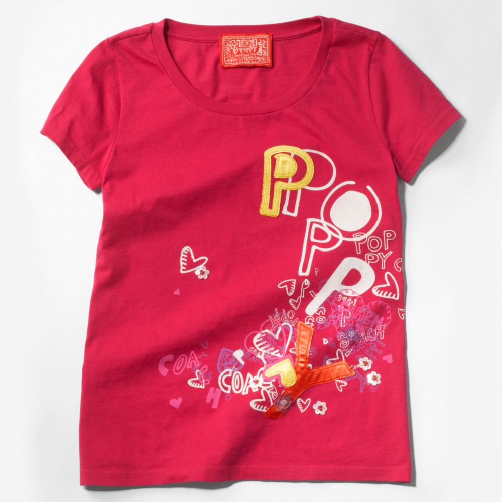 COACH POPPY GRAFFITI APPLIQUÉ TEE $78.00