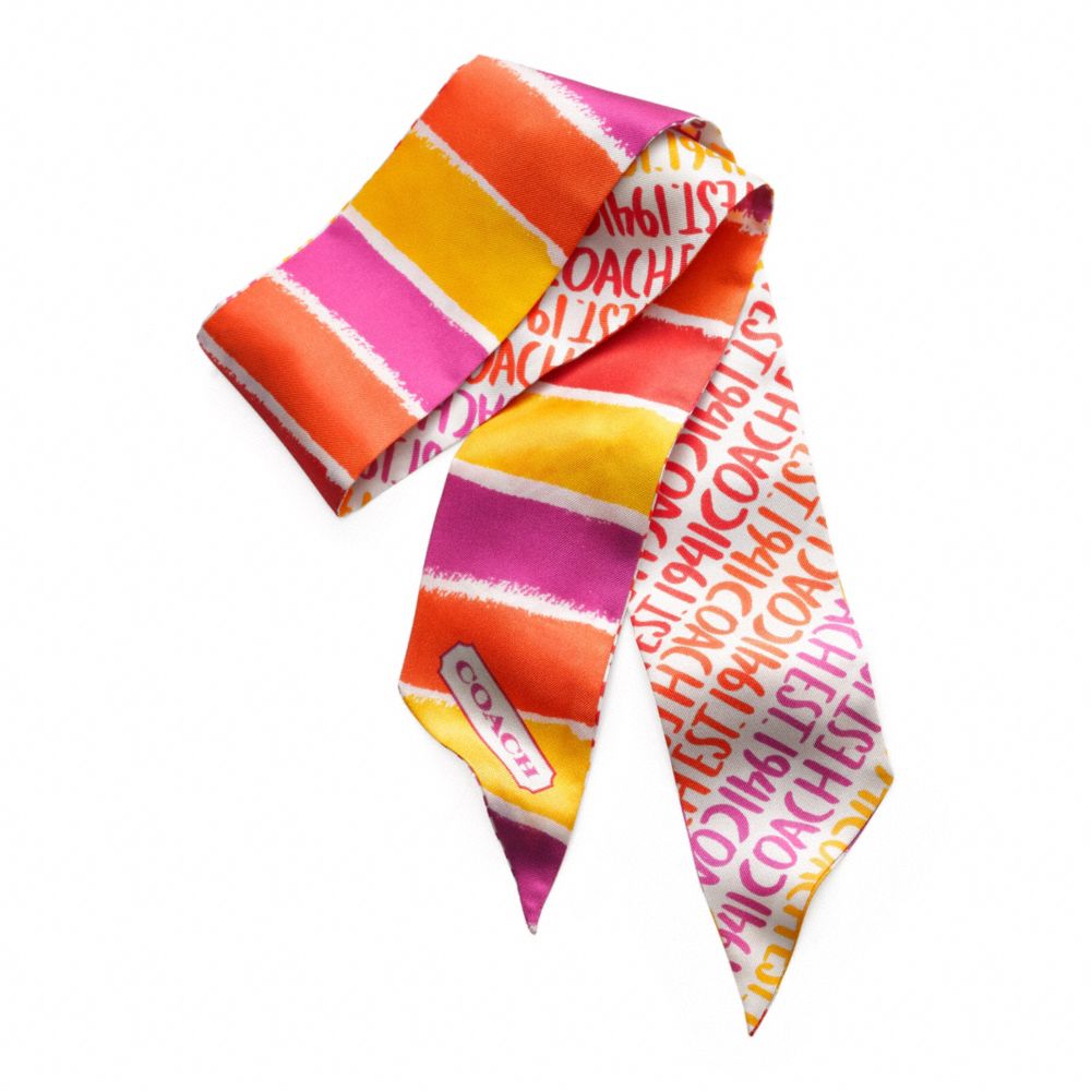 COACH DOUBLE STRIPE PONYTAIL SCARF