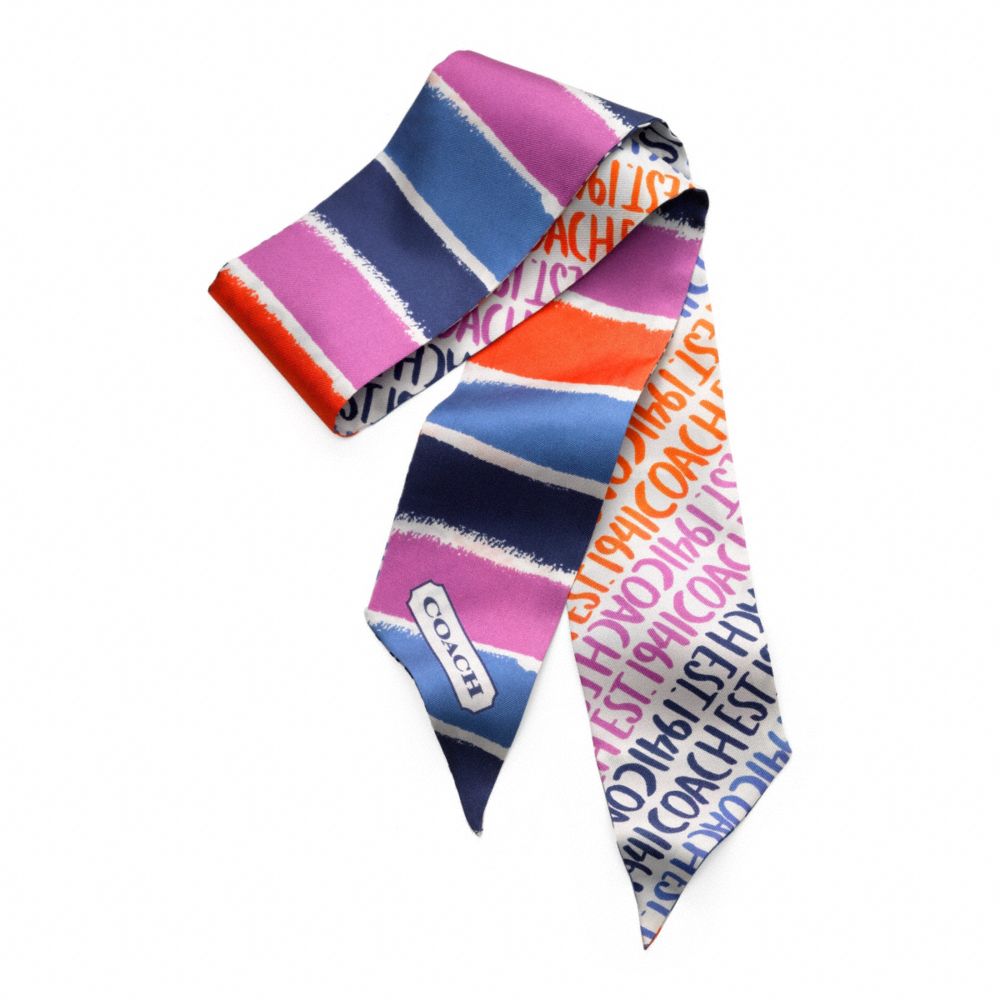 COACH DOUBLE STRIPE PONYTAIL SCARF