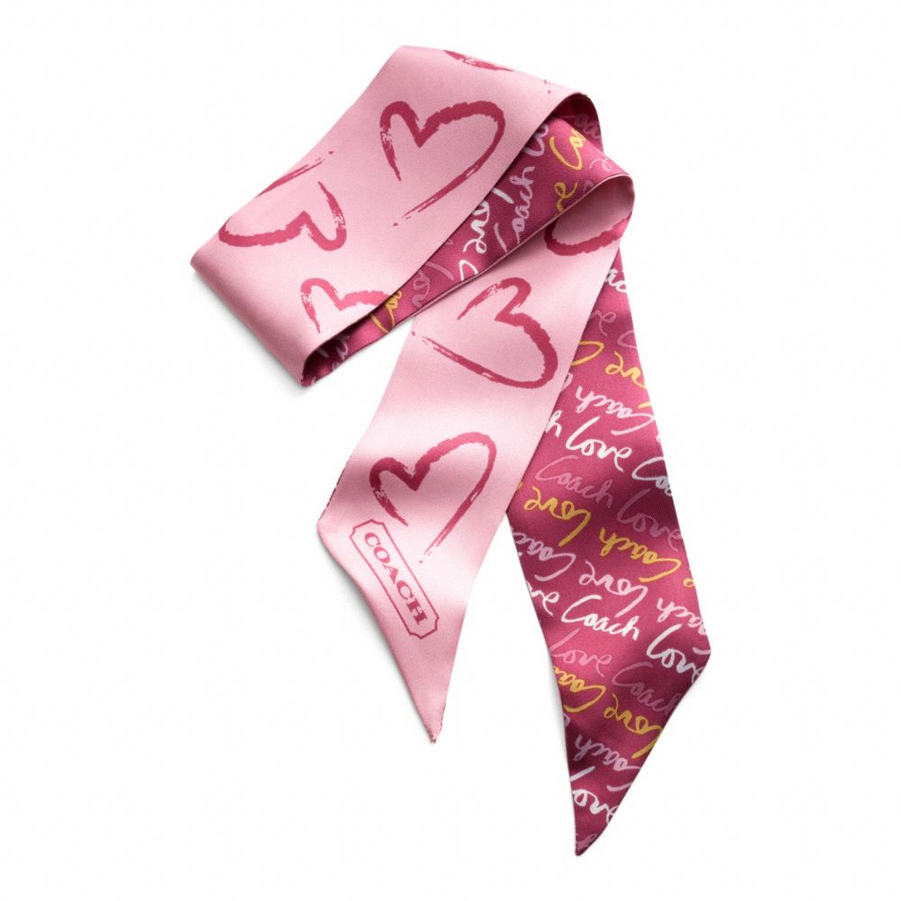 LOVE WATERCOLOR HEART PONYTAIL SCARF