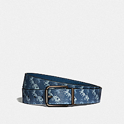 COACH Roller Buckle Cut To Size Reversible Belt With Horse And Carriage Print, 38 Mm - BLUE - 89180