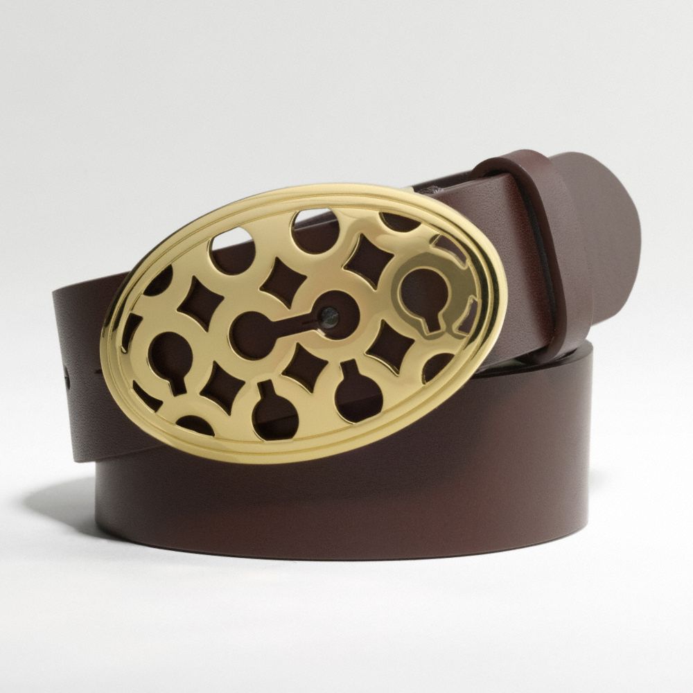 COACH OP ART LEATHER BELT $148.00