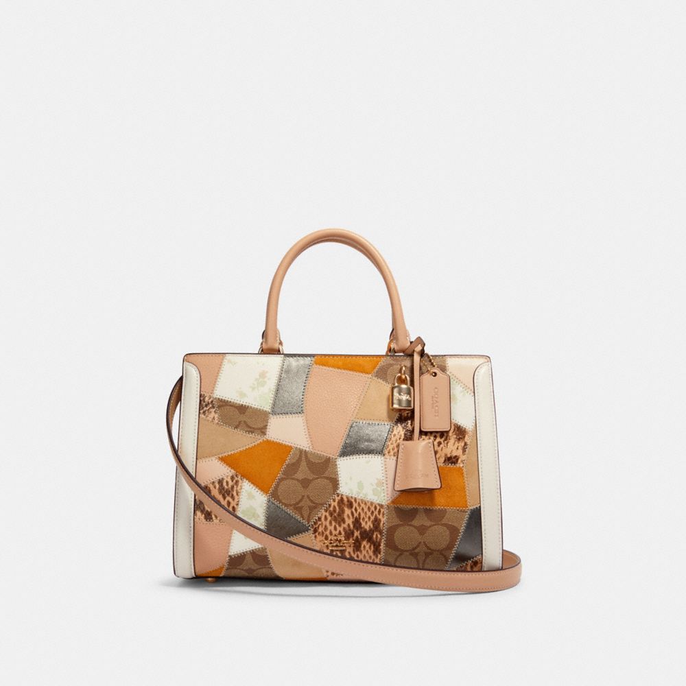 COACH ZOE CARRYALL WITH PATCHWORK - IM/CHALK MULTI - 91088