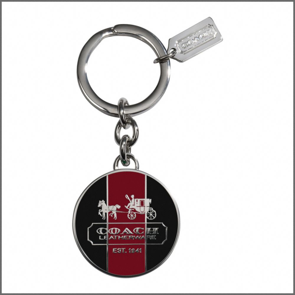 COACH HERITAGE STRIPE ROUND KEYFOB $48.00