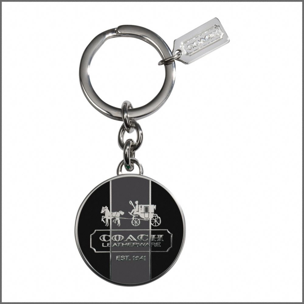COACH HERITAGE STRIPE ROUND KEYFOB $48.00