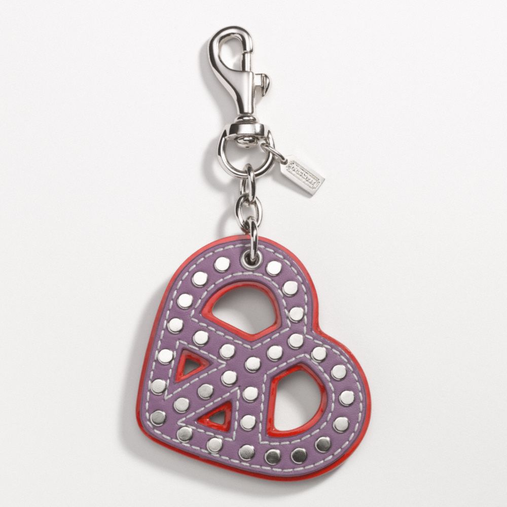 Coach - POPPY STUDDED PEACE SIGN HEART CHARM from coach.com