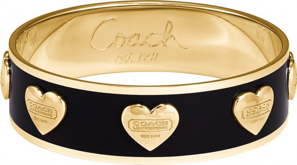 Coach Official Site - 3/4" APPLIED HEART BANGLE from coach.com