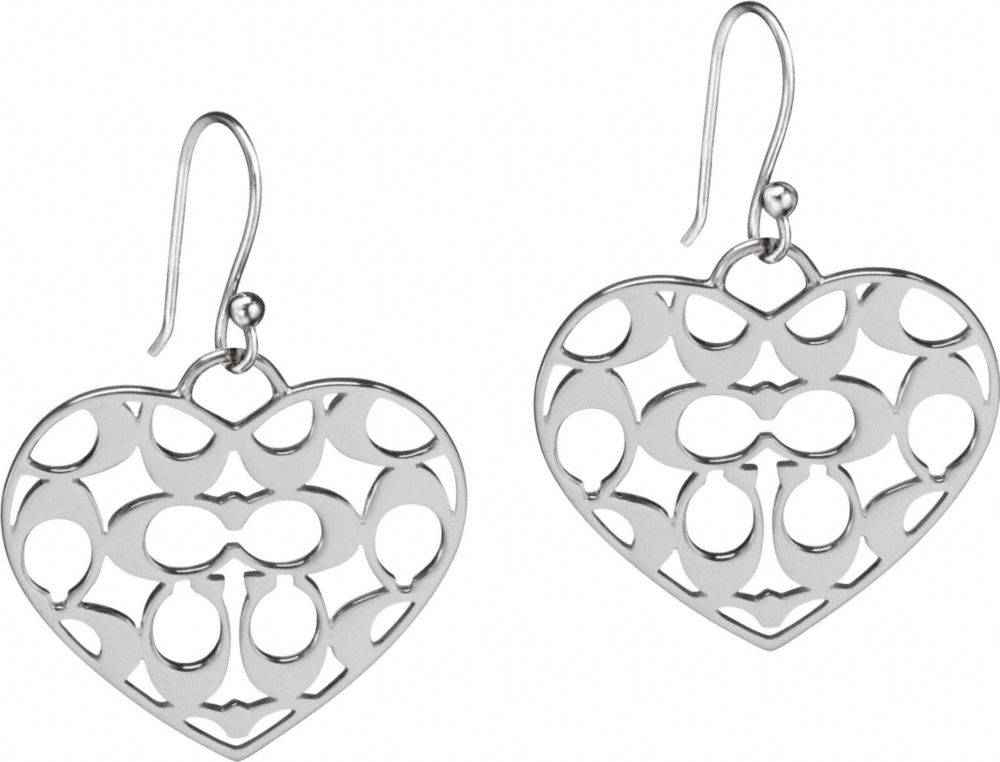 Coach Official Site - COACH MIRANDA SIGNATURE HEART EARRINGS from coach.com