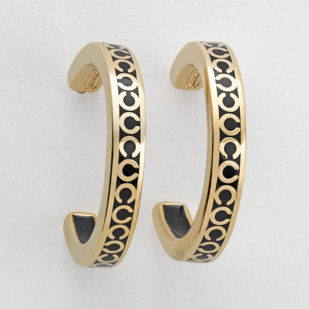 Coach Small Op Art Hoop Earrings $78.00