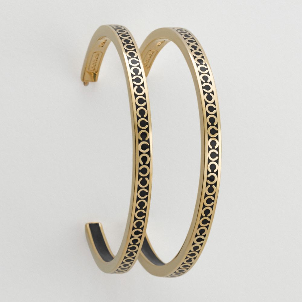 Coach Large Op Art Hoop Earrings $98.00
