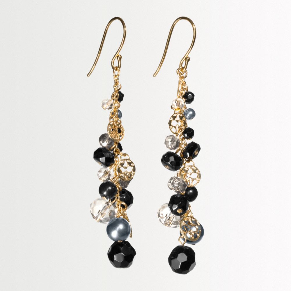 MULTI STONE SIG DISC CLUSTER EARRINGS $98.00