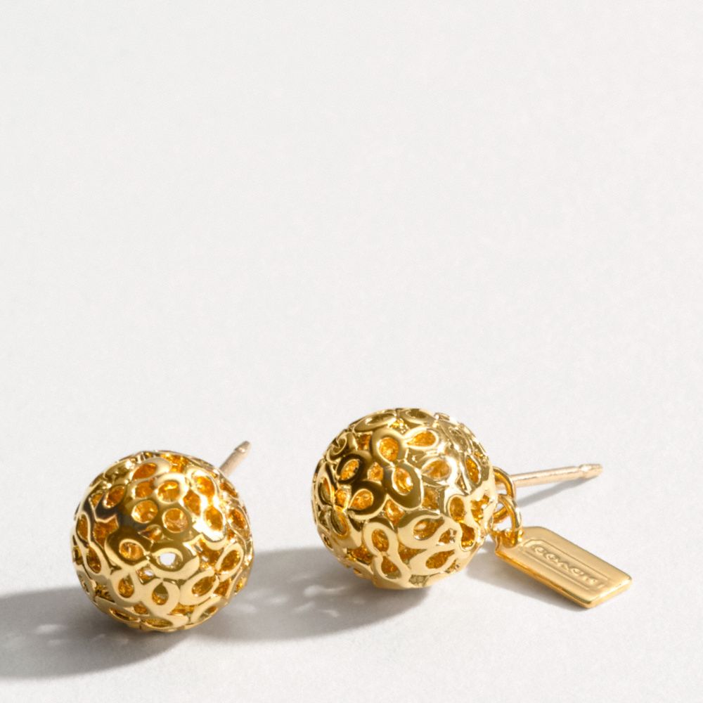 SIGNATURE BALL EARRINGS $58.00