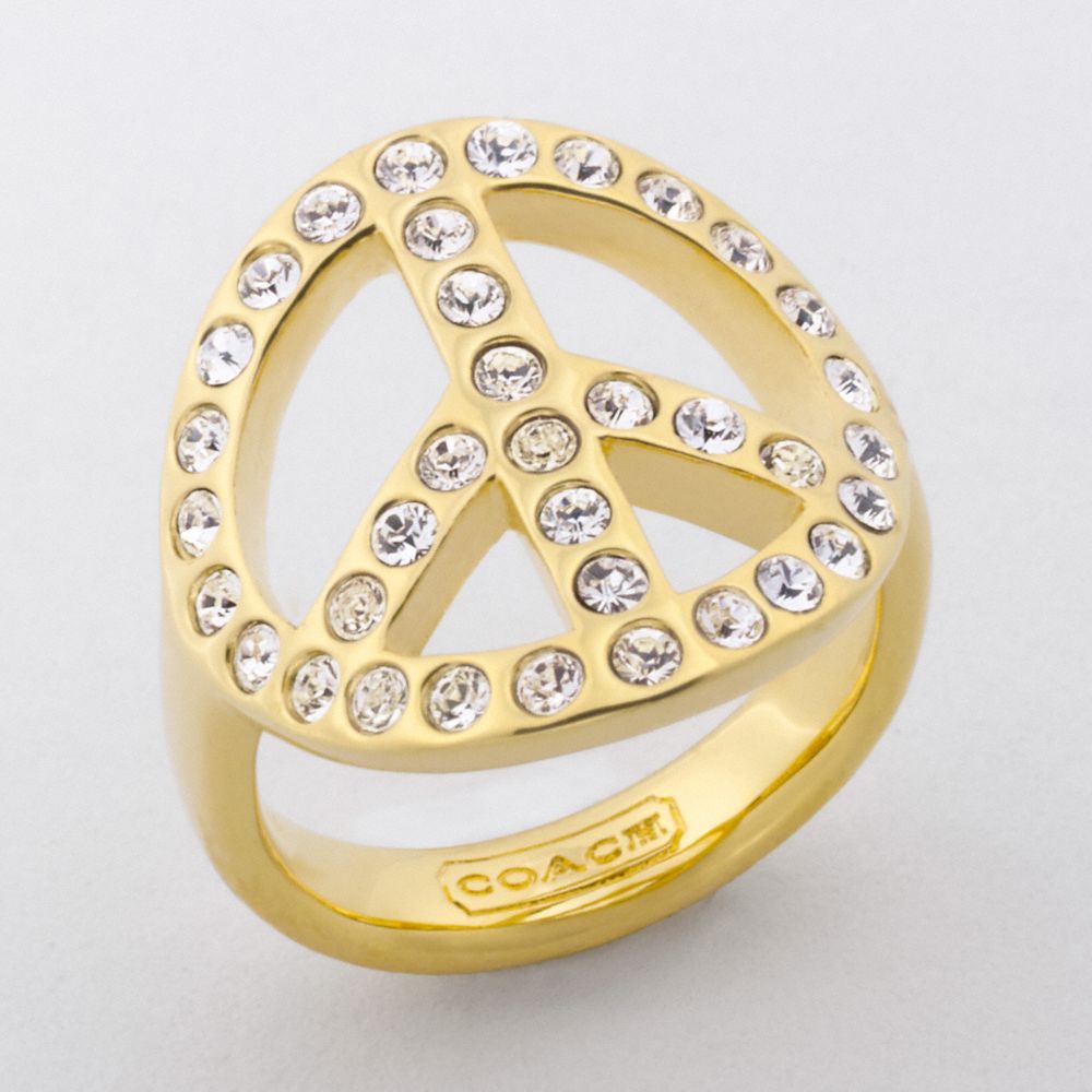 PAVE PEACE SIGN RING $78.00