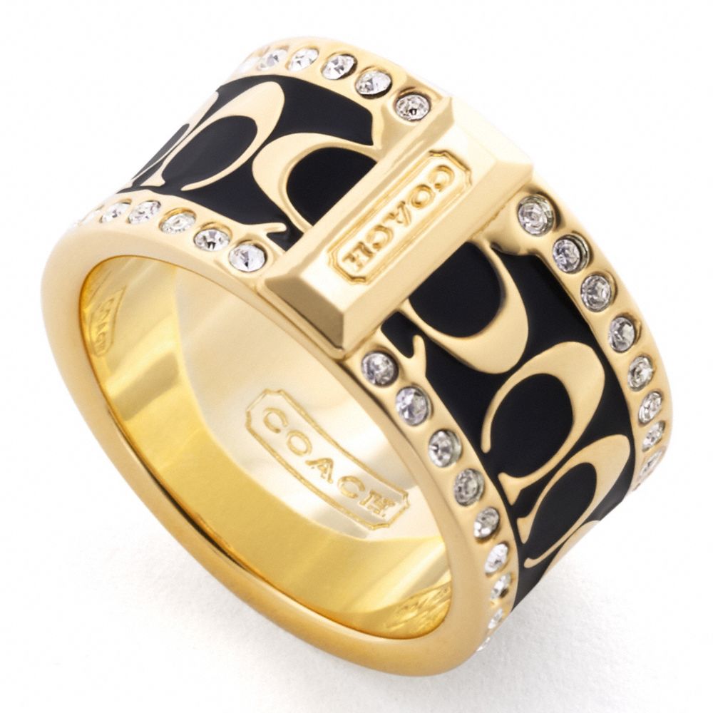 PAVE SIGNATURE ENAMEL RING $98.00