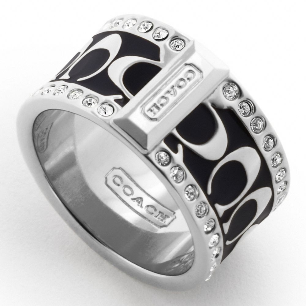PAVE SIGNATURE ENAMEL RING