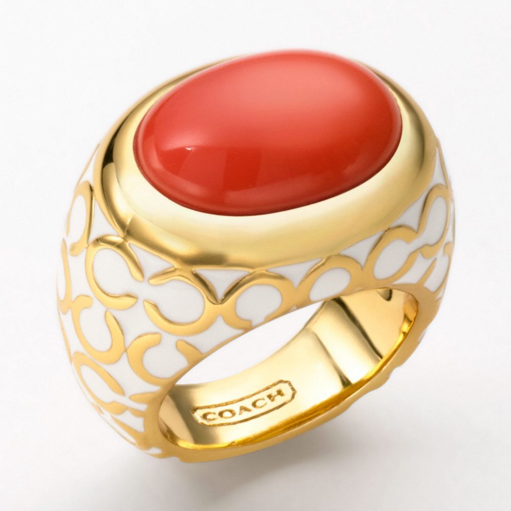 OP ART GLASS DOMED RING $98.00
