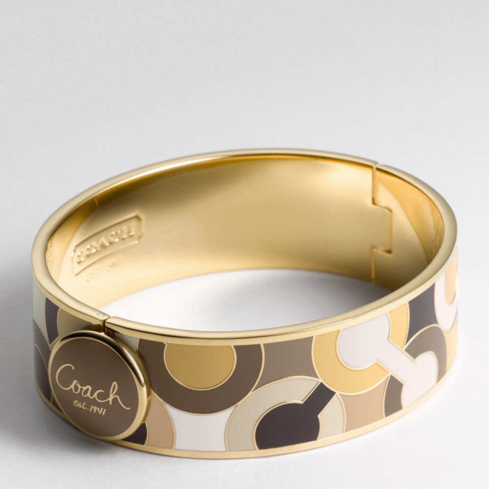 HINGED OP ART BANGLE $138.00
