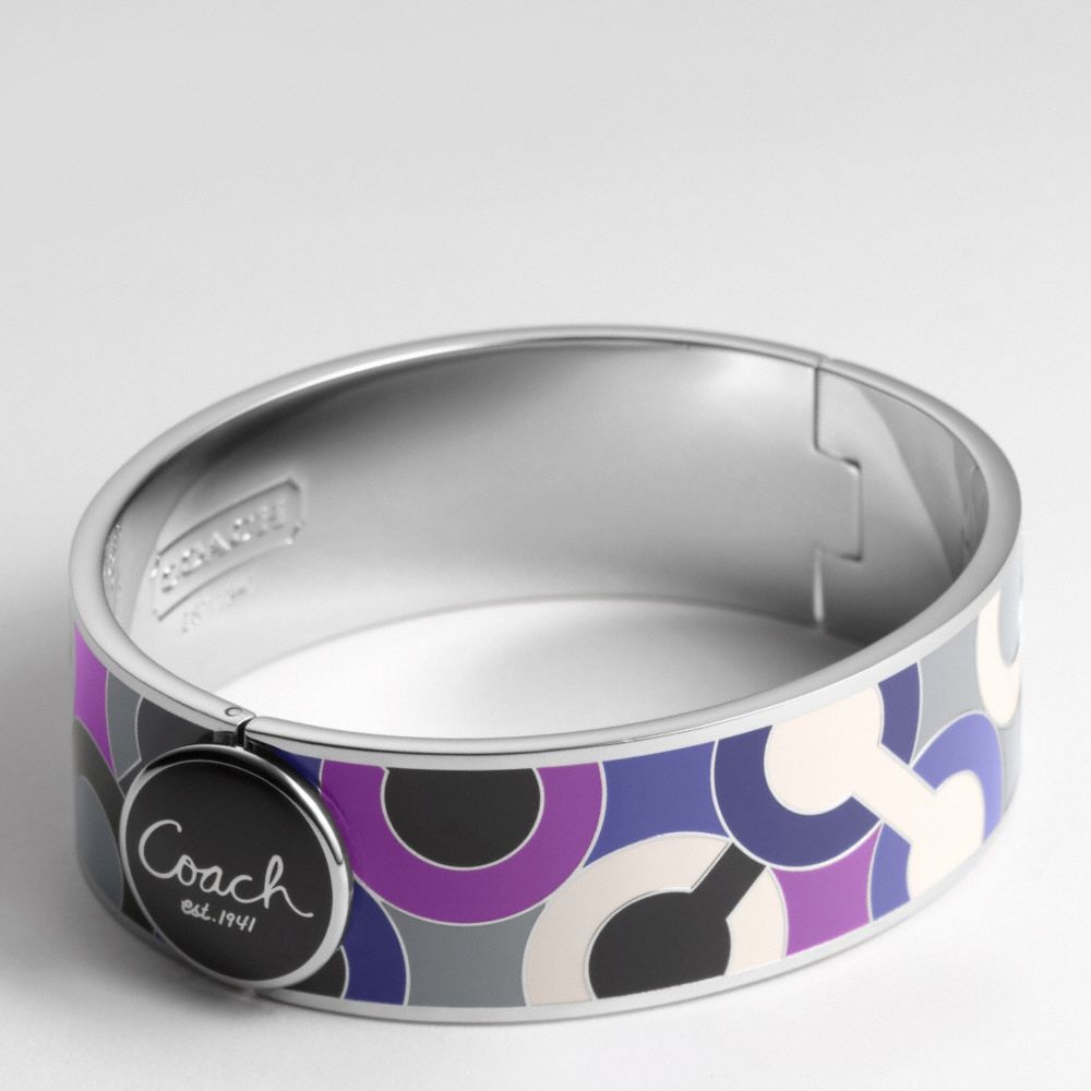 HINGED OP ART BANGLE $138.00