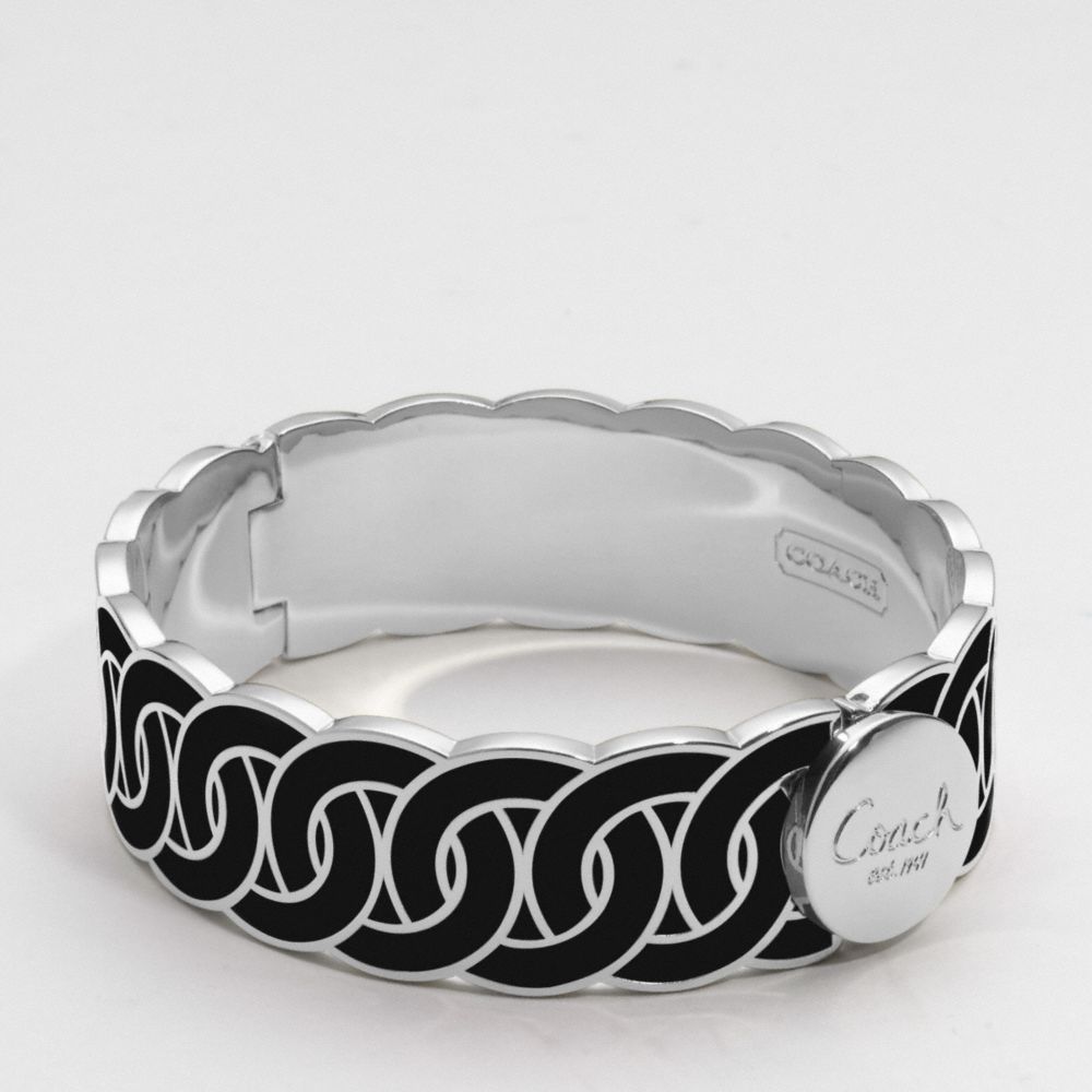 HINGED OP ART CHAIN BANGLE $148.00