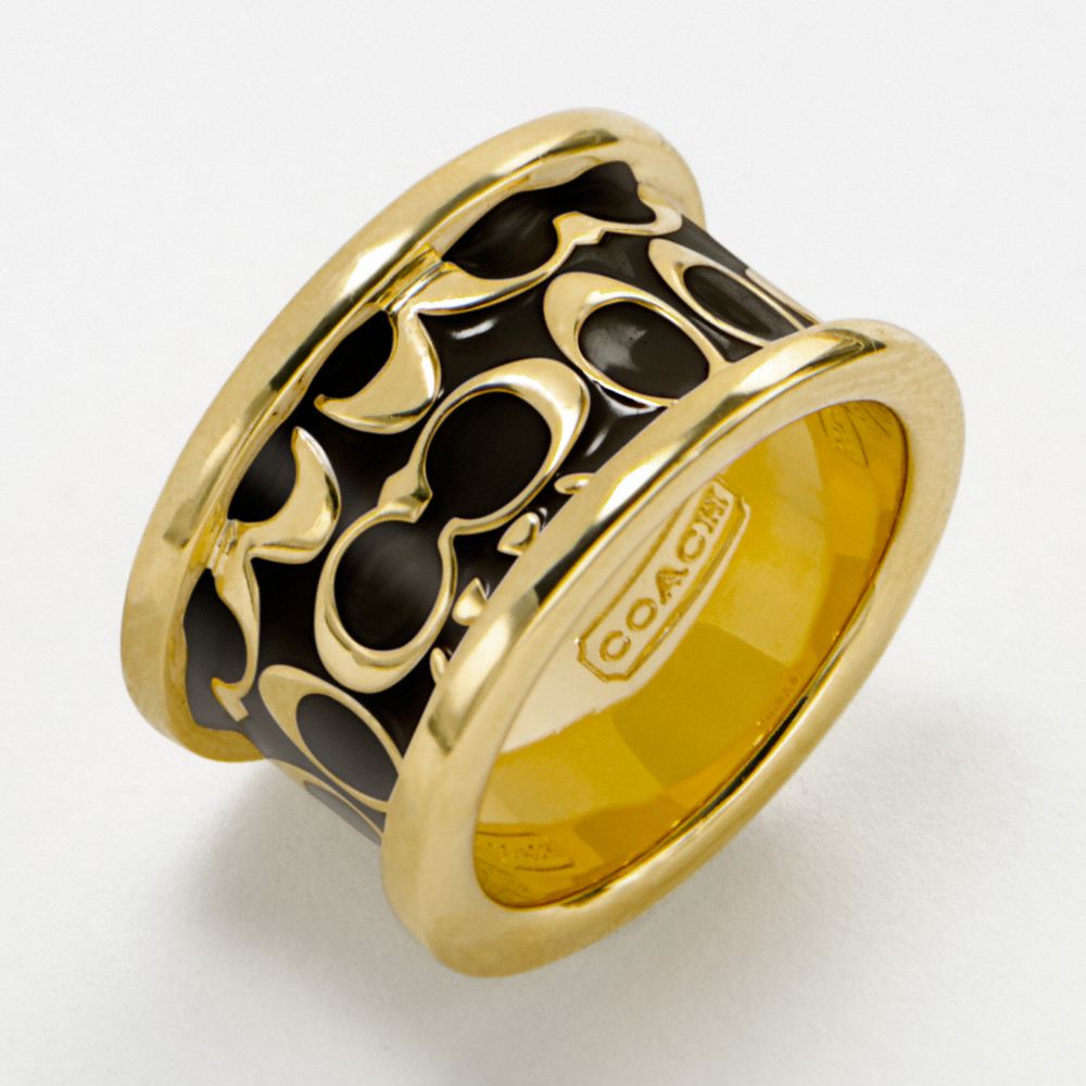 WIDE SIGNATURE BAND RING $78.00