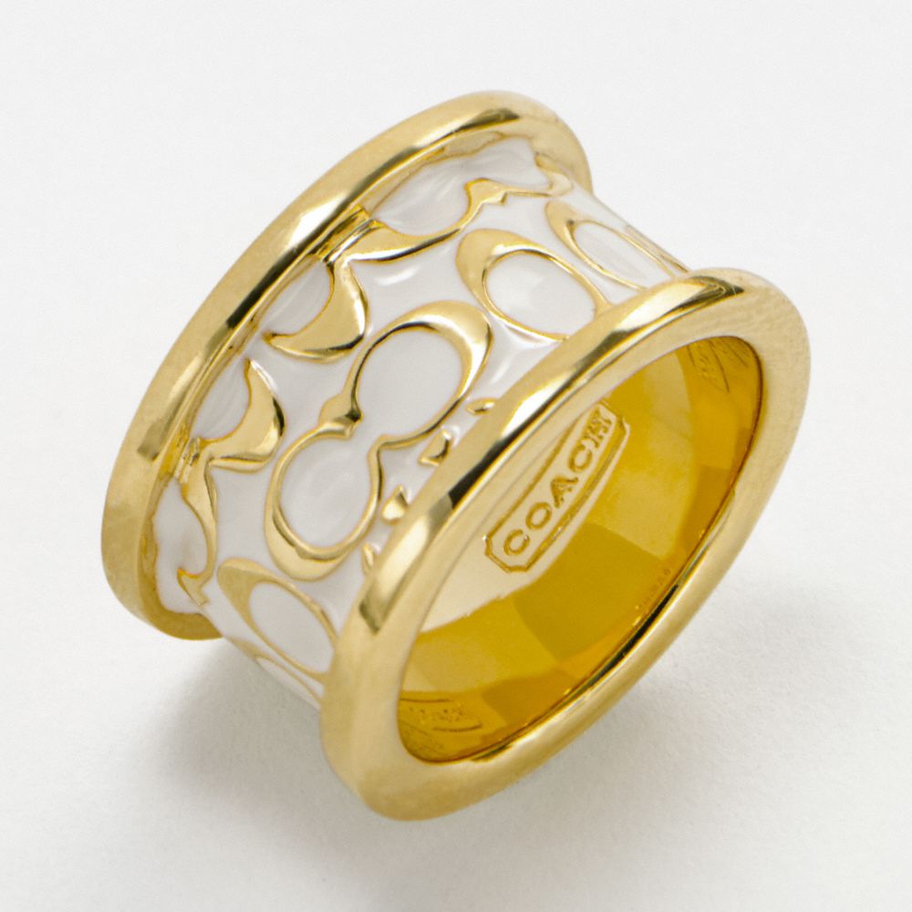 WIDE SIGNATURE BAND RING $78.00