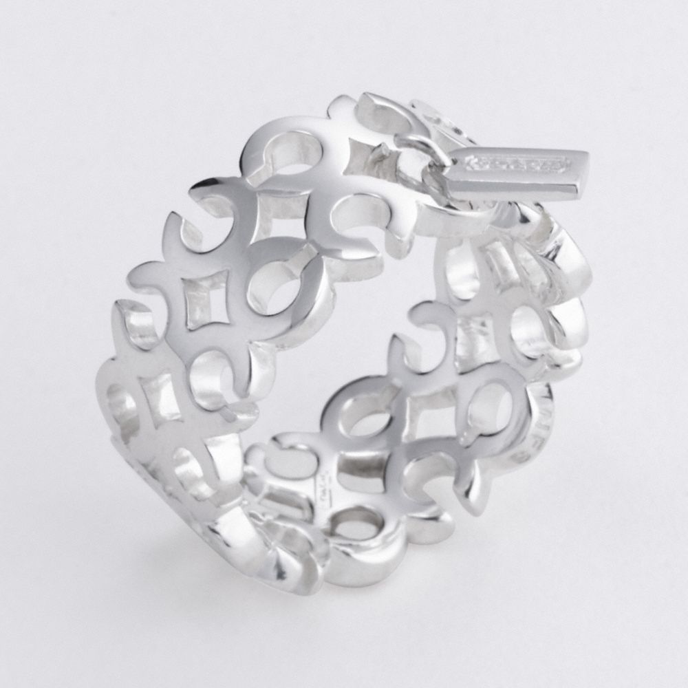 PIERCED OP ART BAND RING $98.00