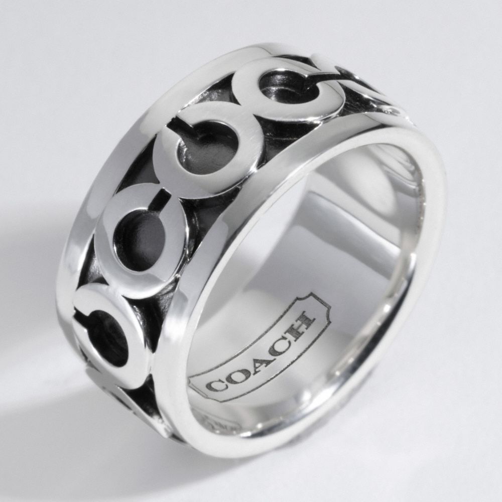 Oxidized Op Art Ring $128.00